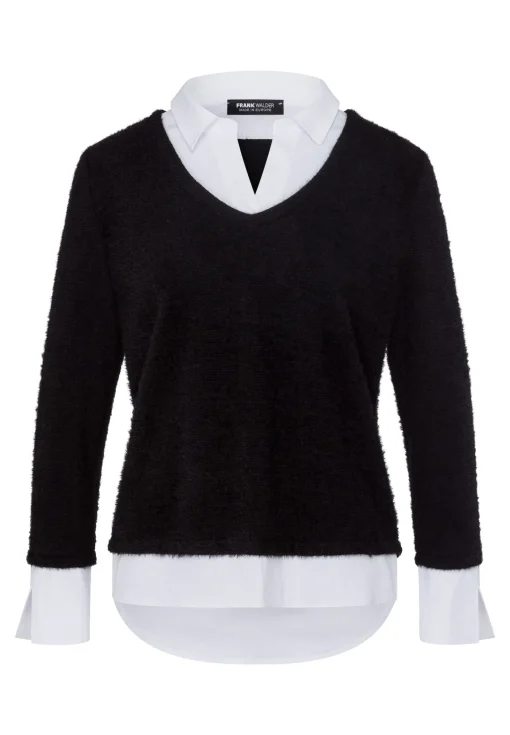 Strickpullover im Two-in-One-Look