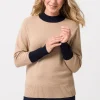 Strickpullover mit abgesetzten Bündchen
