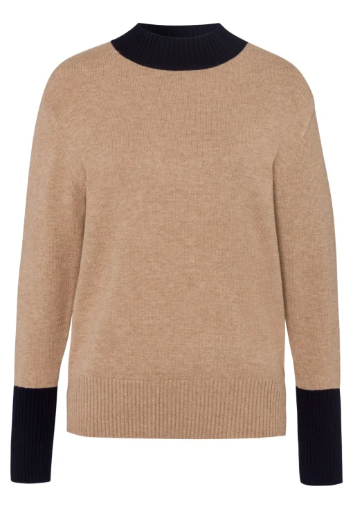 Strickpullover mit abgesetzten Bündchen
