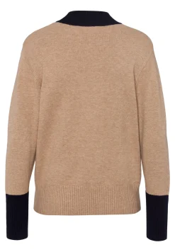 Strickpullover mit abgesetzten Bündchen