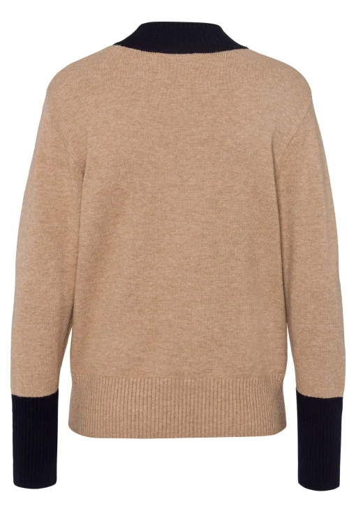 Strickpullover mit abgesetzten Bündchen