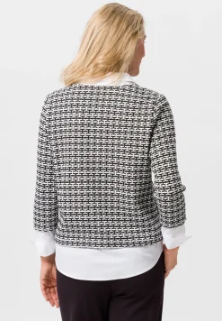 Strickpullover mit aufgesteppten Seitenstreifen