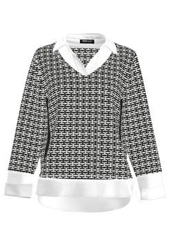 Strickpullover mit aufgesteppten Seitenstreifen