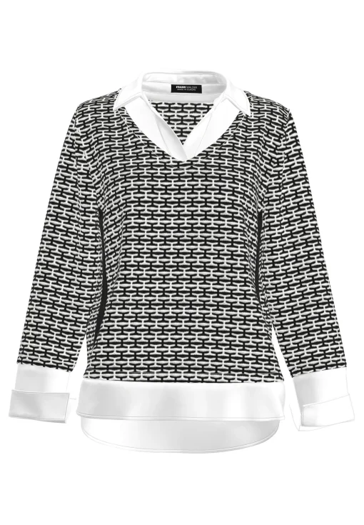 Strickpullover mit aufgesteppten Seitenstreifen